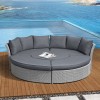 Nova Garden Windsor White Wash Rattan Sofa Daybed with Rising Table