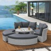 Nova Garden Windsor White Wash Rattan Sofa Daybed with Rising Table