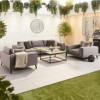 Nova Outdoor Fabric Infinity Aluminium Flanelle 3 Seat Sofa with Coffee Table & Armchairs