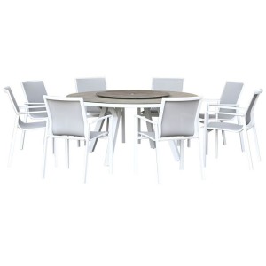 Nova Garden Furniture Milano White Frame 8 Seat Round Dining Set Nova Garden Furniture Milano White Frame 8 Seat Round Dining Set