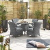 Nova Garden Furniture Olivia Grey Weave 4 Seat Round Dining Set