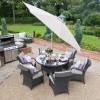 Nova Garden Furniture Olivia Grey Weave 6 Seat Round Dining Set