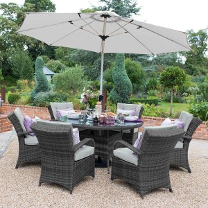 Nova Garden Furniture Olivia Grey Weave 6 Seat Round Dining Set Nova Garden Furniture Olivia Grey Weave 6 Seat Round Dining Set