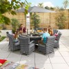 Nova Garden Furniture Olivia Grey Rattan 8 Seat Round Dining Set