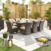 Nova Garden Furniture Olivia Brown Weave 8 Seat Rectangular Dining Set