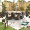 Nova Garden Furniture Olivia Brown Weave 6 Seat Rectangular Dining Set