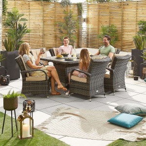 Nova Garden Furniture Olivia Brown Weave 6 Seat Rectangular Dining Set Nova Garden Furniture Olivia Brown Weave 6 Seat Rectangular Dining Set