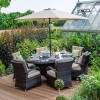 Nova Garden Furniture Olivia Brown Weave 6 Seat Oval Dining Set