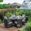 Nova Garden Furniture Olivia Grey Weave 6 Seat Oval Dining Set