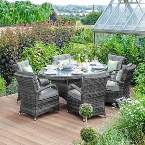 Nova Garden Furniture Olivia Grey Weave 6 Seat Oval Dining Set Nova Garden Furniture Olivia Grey Weave 6 Seat Oval Dining Set