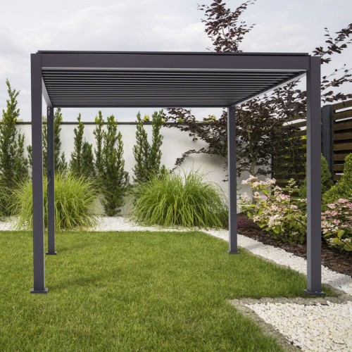 Nova Garden Furniture Proteus Grey 3m Square Aluminium Pergola