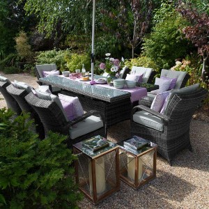 Nova Garden Furniture Olivia Grey Weave 8 Seat Rectangular Dining Set Nova Garden Furniture Olivia Grey Weave 8 Seat Rectangular Dining Set