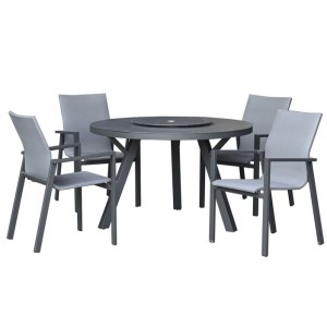 Nova Garden Furniture Roma Grey Frame 4 Seat Round Dining Set Nova Garden Furniture Roma Grey Frame 4 Seat Round Dining Set