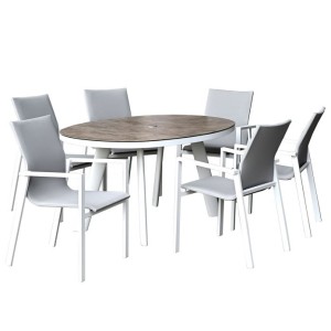 Nova Garden Furniture Roma White Frame 6 Seat Oval Dining Set Nova Garden Furniture Roma White Frame 6 Seat Oval Dining Set
