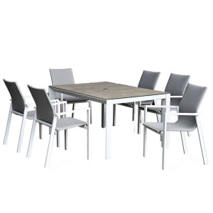 Nova Garden Furniture Roma White Frame 6 Seat Rectangular Dining Set Nova Garden Furniture Roma White Frame 6 Seat Rectangular Dining Set