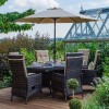 Nova Garden Furniture Ruxley Brown Rattan 6 Seat Oval Dining Set