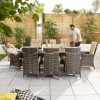 Nova Garden Furniture Ruxley Brown Rattan 8 Seat Rectangular Dining Set