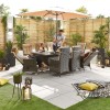 Nova Garden Furniture Ruxley Brown Rattan 8 Seat Rectangular Dining Set