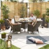 Nova Garden Furniture Ruxley Brown Rattan 4 Seat Round Dining Set