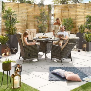 Nova Garden Furniture Ruxley Brown Rattan 4 Seat Round Dining Set Nova Garden Furniture Ruxley Brown Rattan 4 Seat Round Dining Set
