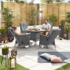 Nova Garden Furniture Ruxley Grey Rattan 4 Seat Round Dining Set