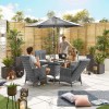 Nova Garden Furniture Ruxley Grey Rattan 4 Seat Round Dining Set