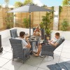 Nova Garden Furniture Ruxley Grey Rattan 4 Seat Round Dining Set