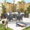 Nova Garden Furniture Ruxley Grey Rattan 4 Seat Round Dining Set