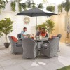 Nova Garden Furniture Leeanna White Wash Rattan 6 Seat Round Dining Set