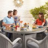 Nova Garden Furniture Leeanna White Wash Rattan 6 Seat Round Dining Set