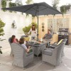 Nova Garden Furniture Leeanna Willow Rattan 6 Seat Round Dining Set