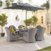 Nova Garden Furniture Leeanna Willow Rattan 6 Seat Round Dining Set