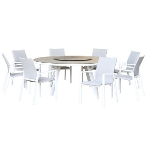 Nova Garden Furniture Roma White Frame 8 Seat Round Dining Set Nova Garden Furniture Roma White Frame 8 Seat Round Dining Set
