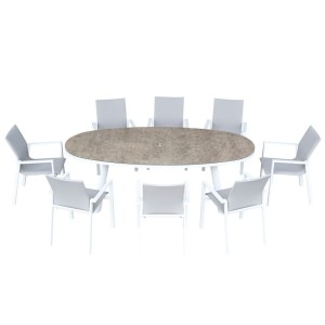 Nova Garden Furniture Roma White Frame 8 Seat Oval Dining Set Nova Garden Furniture Roma White Frame 8 Seat Oval Dining Set