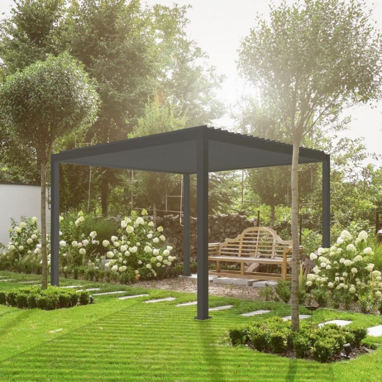 Nova Garden Furniture Titan Grey 3.6m Square Aluminium Pergola