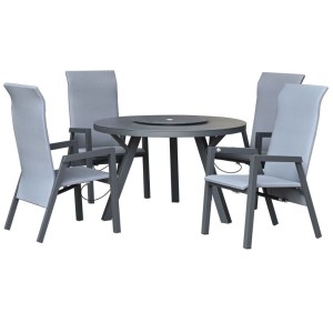 Nova Garden Furniture Venice Grey Frame 4 Seat Round Dining Set Nova Garden Furniture Venice Grey Frame 4 Seat Round Dining Set