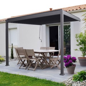 Nova Garden Furniture Titan Grey 3.6m x 3m Rectangular Aluminium Wall Mounted Pergola Nova Garden Furniture Titan Grey 3.6m x 3m Rectangular Aluminium Wall Mounted Pergola