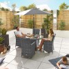 Nova Garden Furniture Sienna Grey Rattan 4 Seat Round Dining Set