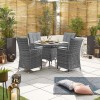 Nova Garden Furniture Sienna Grey Rattan 4 Seat Round Dining Set