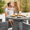 Nova Garden Furniture Sienna Grey Rattan 4 Seat Round Dining Set