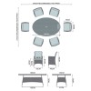 Nova Garden Furniture Sienna Grey Rattan 6 Seat Oval Dining Set