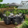 Nova Garden Furniture Sienna Grey Rattan 6 Seat Oval Dining Set