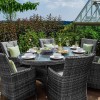 Nova Garden Furniture Sienna Grey Rattan 6 Seat Oval Dining Set