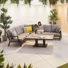 Nova Garden Furniture Vogue Grey Frame Corner Dining Set with Rising Table
