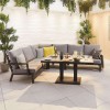 Nova Garden Furniture Vogue Grey Frame Corner Dining Set with Rising Table