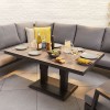 Nova Garden Furniture Vogue Grey Frame Corner Dining Set with Rising Table & Armchair