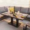 Nova Garden Furniture Vogue Grey Frame Corner Dining Set with Rising Table &amp; Armchair &amp; Bench