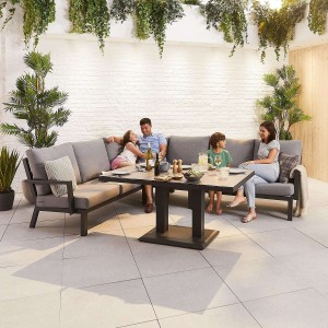 Nova Garden Furniture Vogue Grey Frame Corner Dining Set with Rising Table Nova Garden Furniture Vogue Grey Frame Corner Dining Set with Rising Table