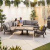 Nova Garden Furniture Vogue Grey Frame Corner Dining Set with Rising Table & Armchair