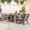 Nova Garden Furniture Vogue Grey Frame Corner Dining Set with Rising Table & Armchair